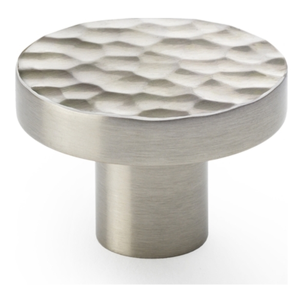 AW820-38-SN • 38mm • Satin Nickel • Alexander & Wilks Hanover Hammered Cupboard Knob